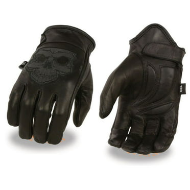 Milwaukee Leather Men's Leather Glove w/ Rubberized Knuckle & Gel Palm MG7501